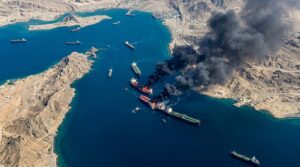 Defense Department Says Strait of Hormuz Mines Are Clearly Marked by Floating Debris and Fire