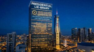 Plans Reveal Presidential Lie-Brary Will Dwarf Adjacent Trump Library