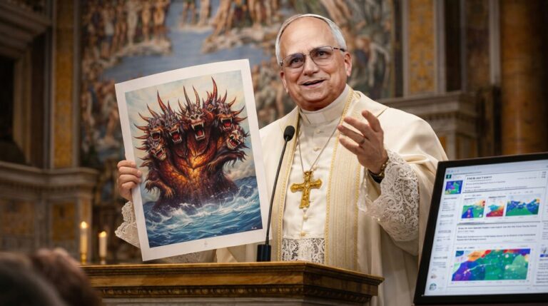 Pope Says Beast of Revelation Will Have “Seven Heads, Ten Horns, and a Surprisingly Aggressive Social Media Strategy”