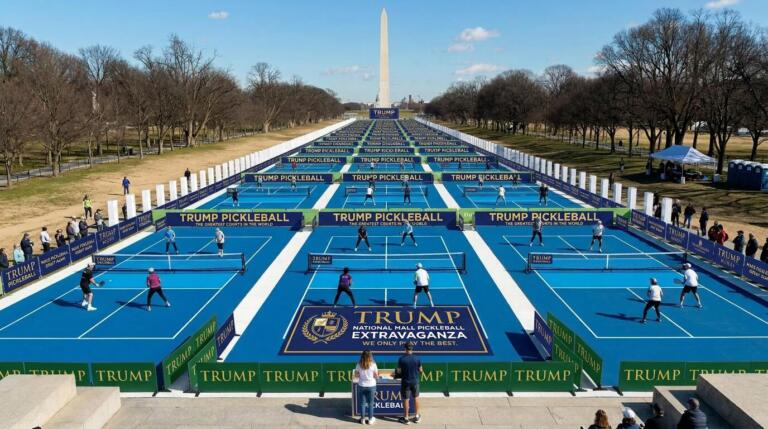 Reflecting Pool Converted Into Trump-Branded Pickleball Complex