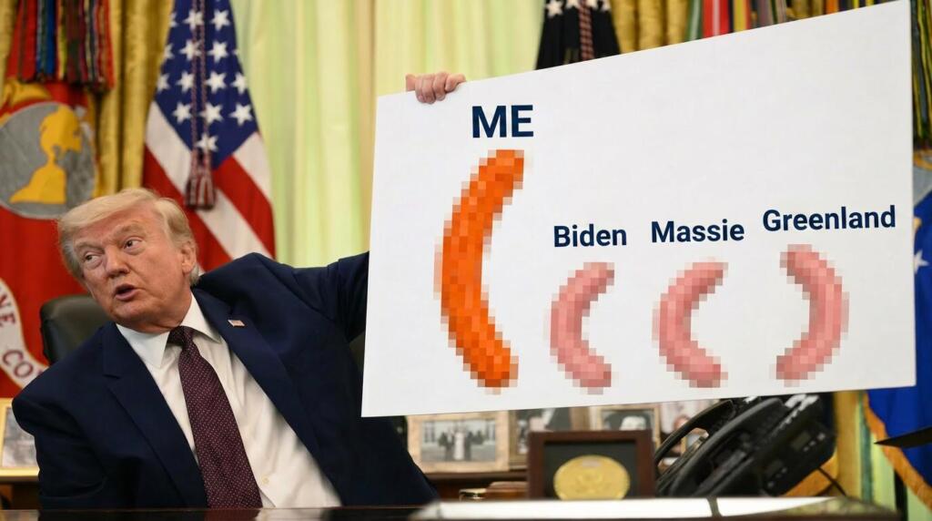 Trump Mental Health Concerns Grow After Displaying Penis Size Comparison Chart of Perceived Enemies in Presser